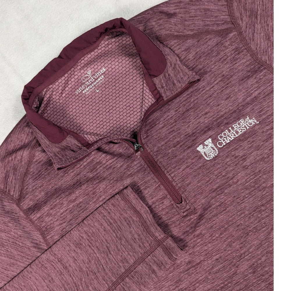 Vineyard Vines College of Charleston Performance Quarter Zip Pullover Maroon L